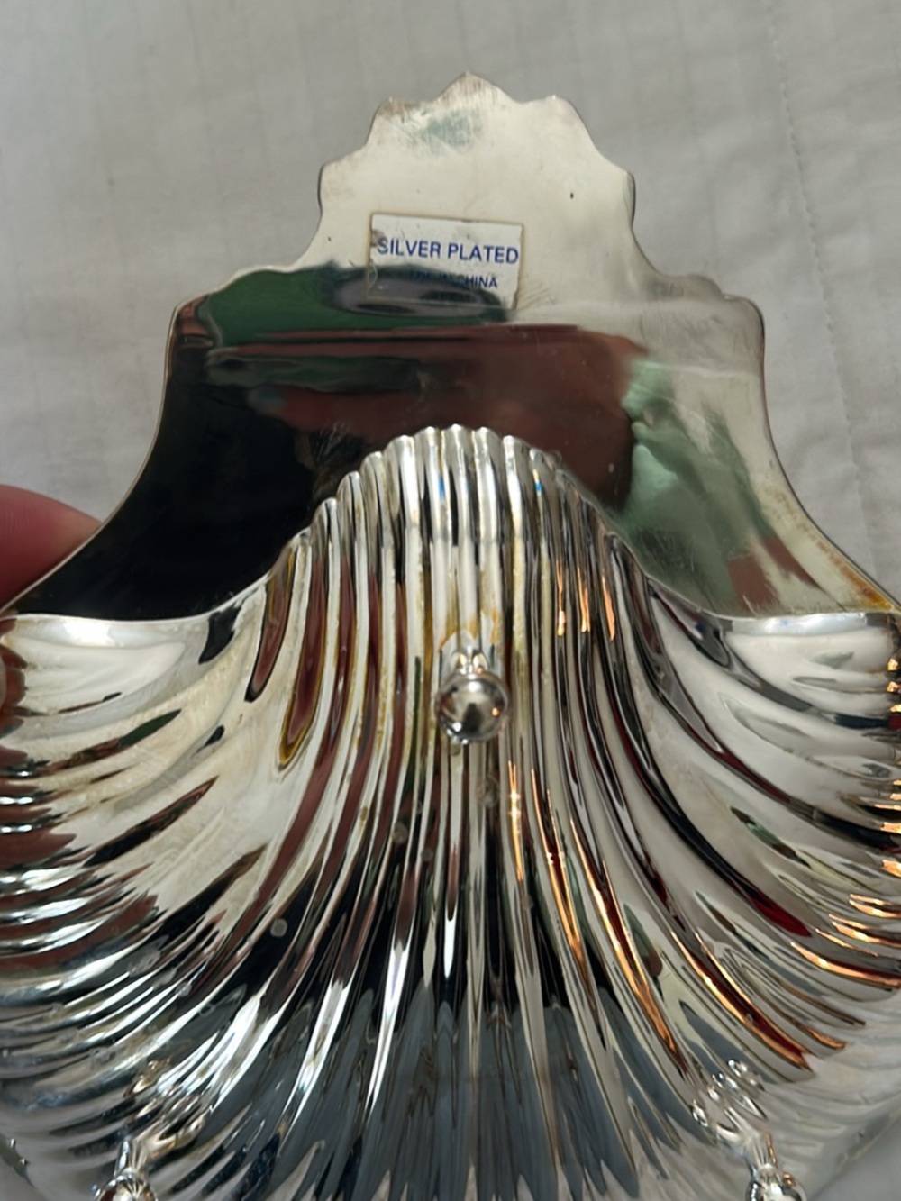 Vintage 1980s Perfect condition silver plated sea shell decorative tray - Picture 7 of 8